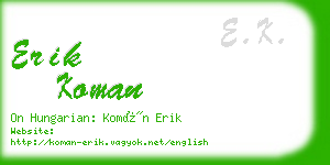 erik koman business card